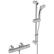 Ceratherm T25 exposed thermostatic shower mixer pack with idealrain S3 3 function ø80 handspray, 600mm rail and 1.25m hose
