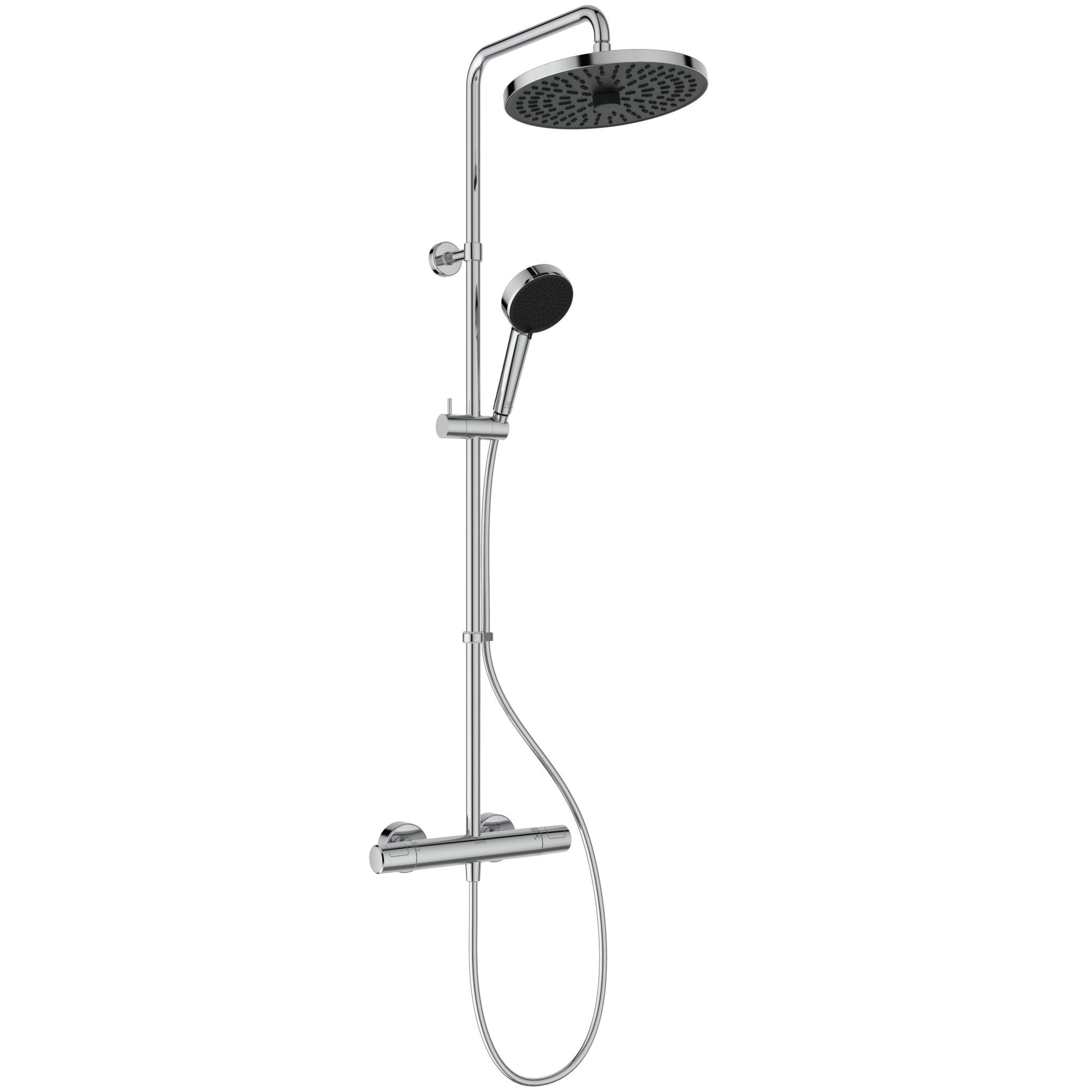 Ceratherm T25+ Shower System THM Ø260mm 2 function shower head, Ø100mm 2 function handspray, 1.75m Ideaflex hose