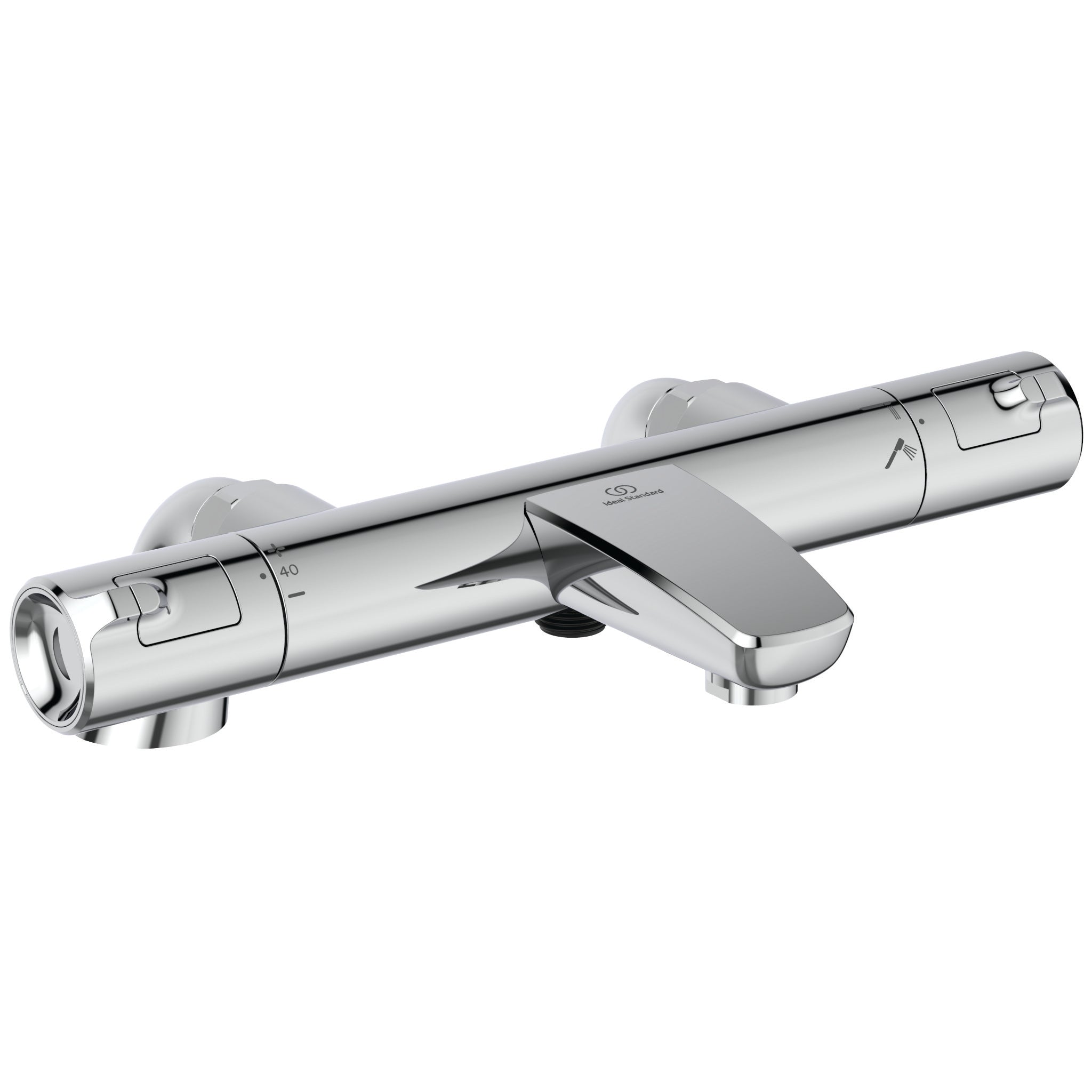 Ceratherm T50 exposed thermostatic shower mixer pack with idealrain evo round 3 function ø110mm handspray, 600mm rail and 1.75m idealflex hose