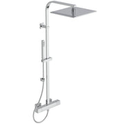 Ceratherm C100 exposed thermostatic shelf shower mixer pack with idealrain evo 3 function diamond 110mm handspray, 600mm rail and 1.75m idealflex hose