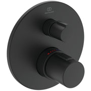 Ceratherm T25 exposed thermostatic shower system with Idealrain 200mm round rainshower, Idealrain M3 3 function ø100mm handspray and 1.75m Ideaflex hose