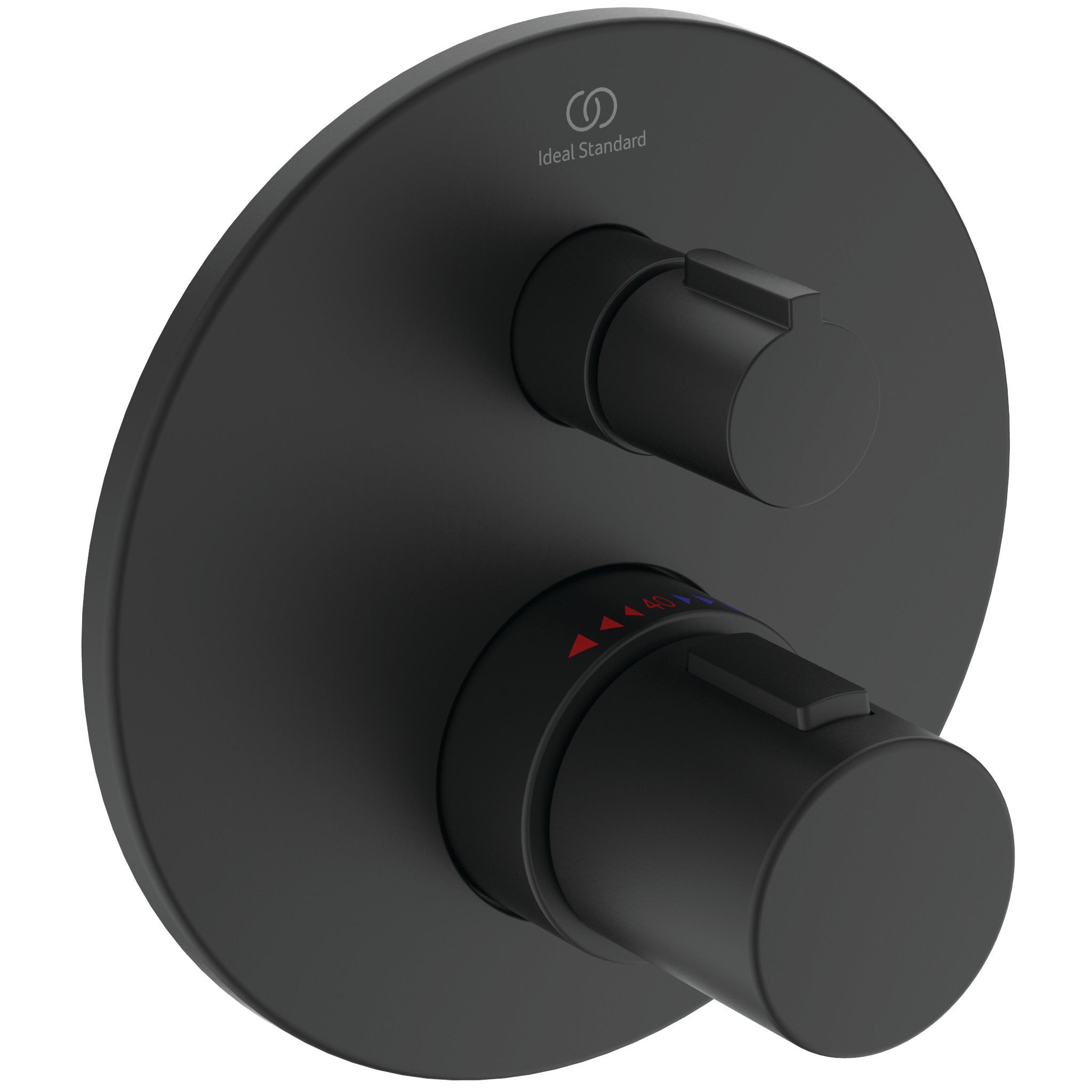 Ceratherm T25 exposed thermostatic shower system with Idealrain 200mm round rainshower, Idealrain M3 3 function ø100mm handspray and 1.75m Ideaflex hose
