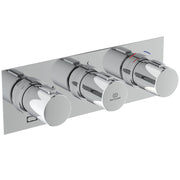 Ceratherm C100 built-in thermostatic 2 outlet shower set with Idealrain 300mm square rainshower head, 400mm wall arm, stick handspray, square wall elbow bracket and 1.75m Idealflex hose