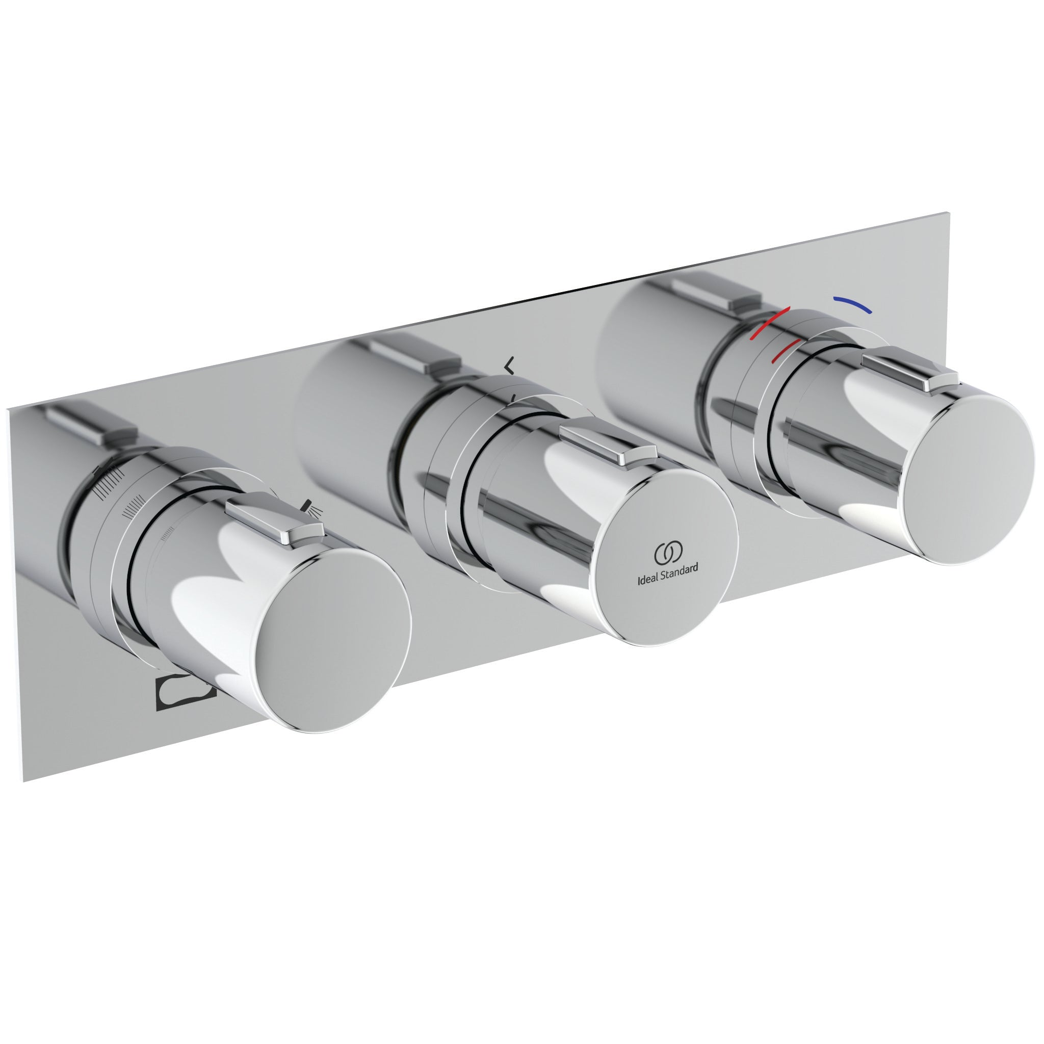 Ceratherm C100 built-in thermostatic 2 outlet shower set with Idealrain 300mm square rainshower head, 400mm wall arm, stick handspray, square wall elbow bracket and 1.75m Idealflex hose