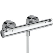 Ceratherm T100 built-in thermostatic 2 outlet shower set with Idealrain 300mm round rainshower head, 400mm wall arm, stick handspray, round wall elbow bracket and 1.75m Idealflex hose