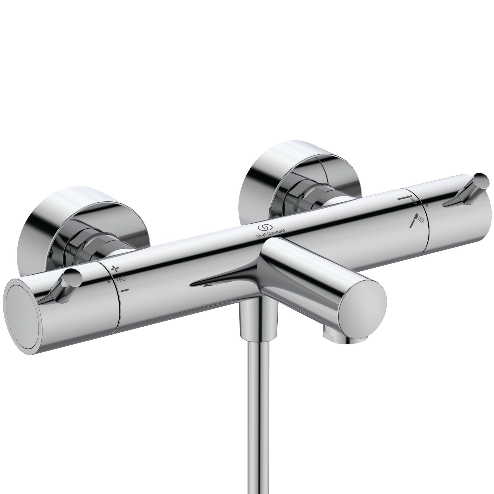 Ceratherm T125 exposed thermostatic deck mounted bath shower mixer