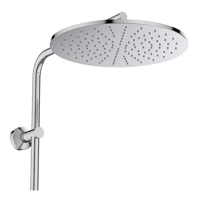 Ceratherm T125 exposed thermostatic shower system with Idealrain 300mm round rainshower on swivelling arm, Idealrain stick handspray and 1.75m Idealfex hose