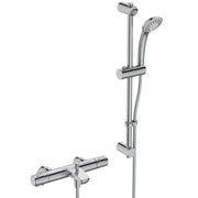 Ceratherm T25 exposed thermostatic rim mounted bath shower mixer with idealrain S3 3 function ø80 handspray, 600mm rail and 1.8m hose