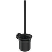 IOM wall mounted toilet brush and holder set - Black frosted glass