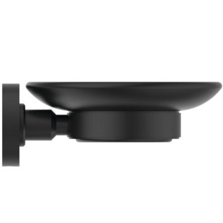 IOM wall mounted soap dish and holder - Black frosted glass