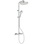 Ceratherm T25N Exposed thermostatic Shower system, 260mm fixed round shower head, 100mm 2 function handspray. 1.75m hose - chrome