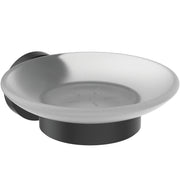 IOM soap dish and holder, silk black frosted glass