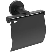 IOM toilet roll holder with cover - silk black