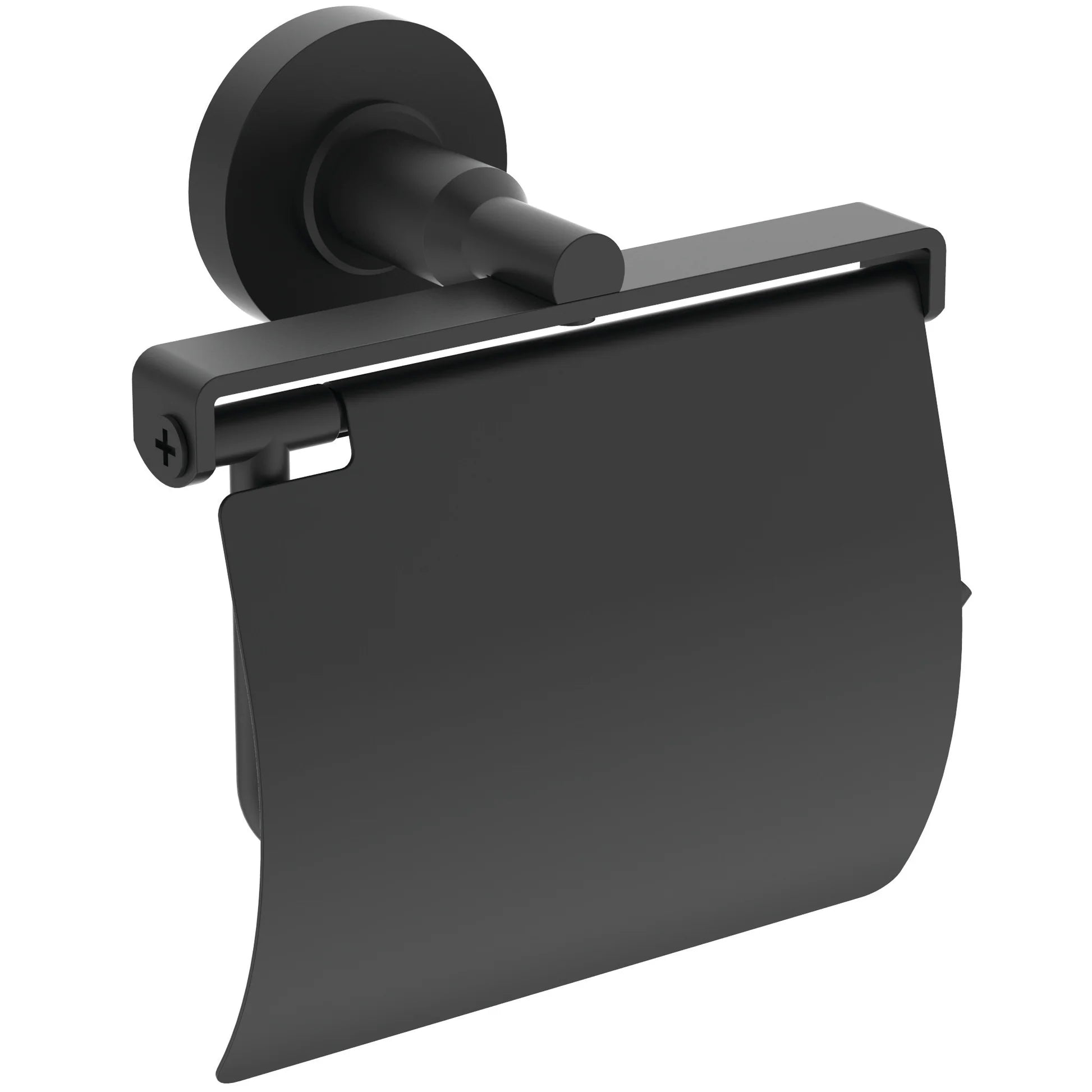 IOM toilet roll holder with cover - silk black