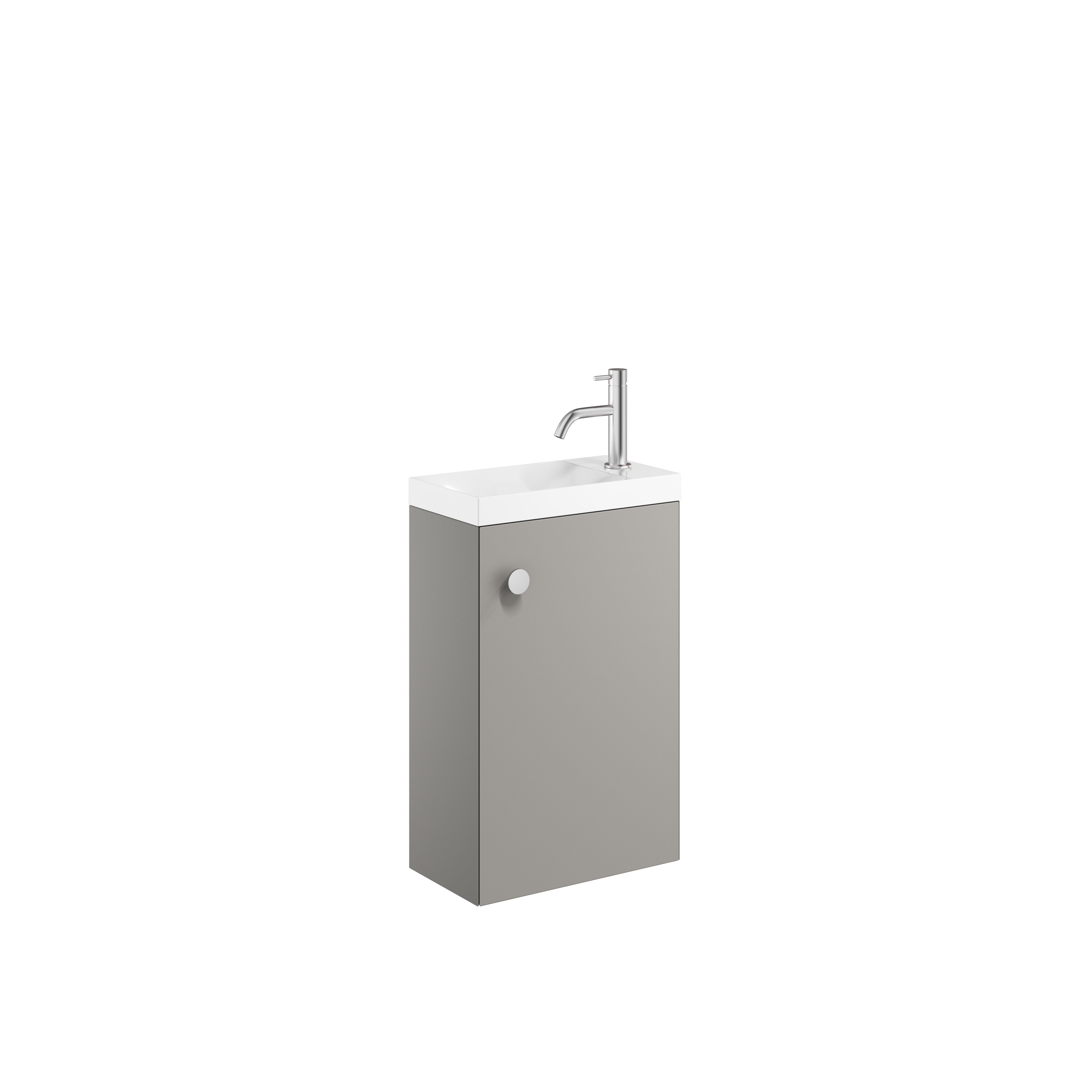 Crosswater Alo Cloakroom Unit 400 with Cast Mineral Marble Basin Storm Grey Matt