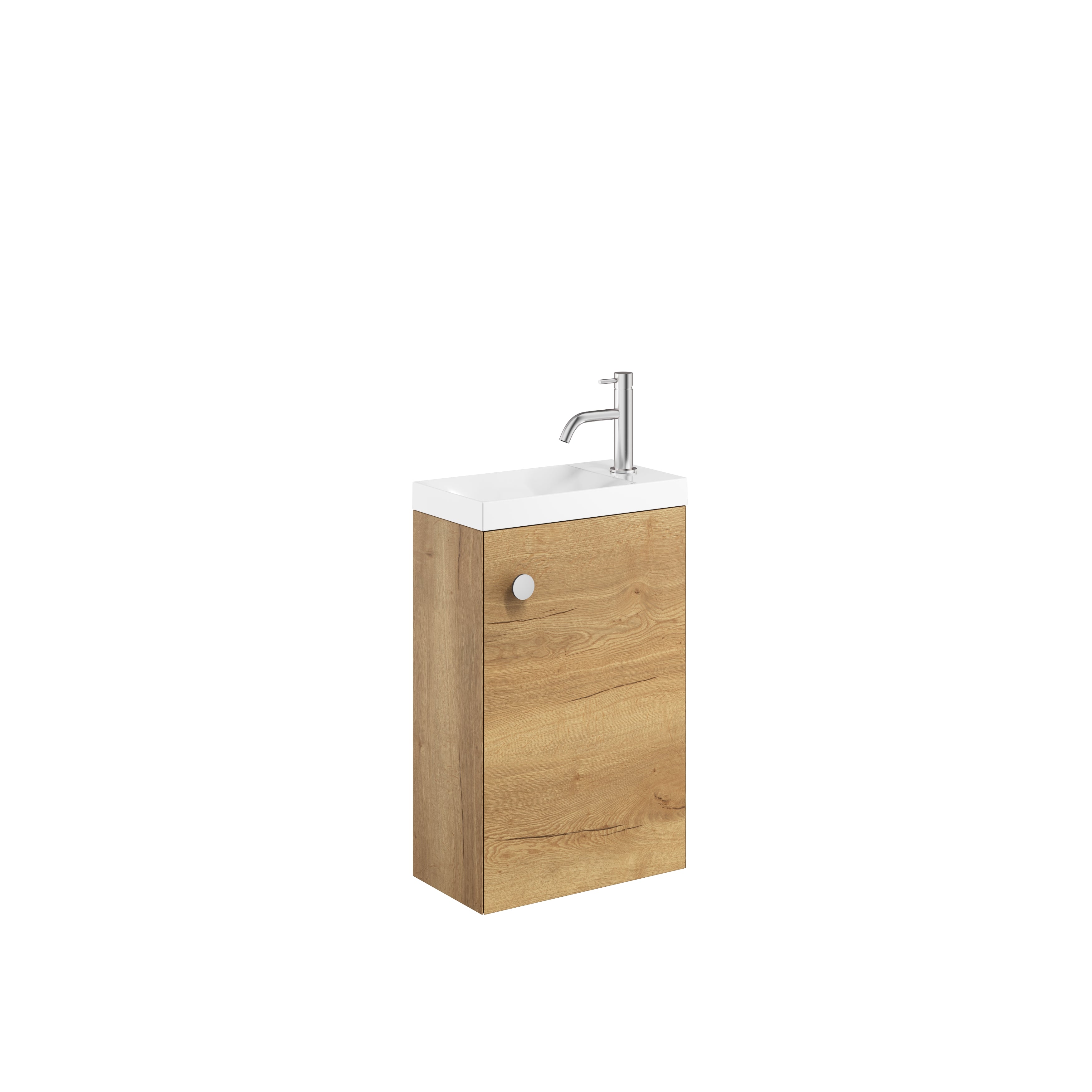Crosswater Alo Cloakroom Unit 400 with Cast Mineral Marble Basin Windsor Oak