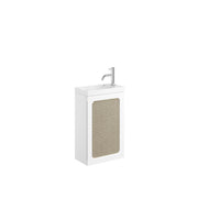 Alo Cloakroom Unit 400 x White & Rattan