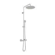 Velo Adjustable Aquablade Round Thermostatic Shower Valve with Integrated Diverter and Rigid Riser with Single Function Aquablade Shower Head and Shower Handset