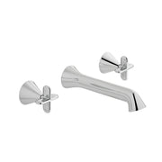 Arrondi 3 Hole Wall Mounted Basin Mixer Cross Handle