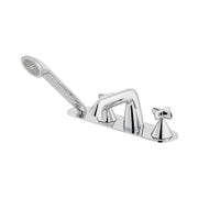 Arrondi Deck Mounted 4 Hole Thermostatic Bath Shower Mixer Cross Handle