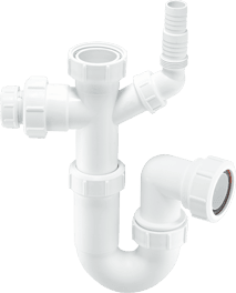 Tubular Swivel Sink Trap with WM and 19/23mm Pipe Connection