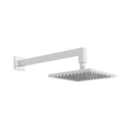 Atmosphere Air-injected 200mm Square Easy Clean Slimline Shower Head with Arm Chrome