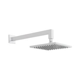 Atmosphere Air-injected 200mm Square Easy Clean Slimline Shower Head with Arm Chrome