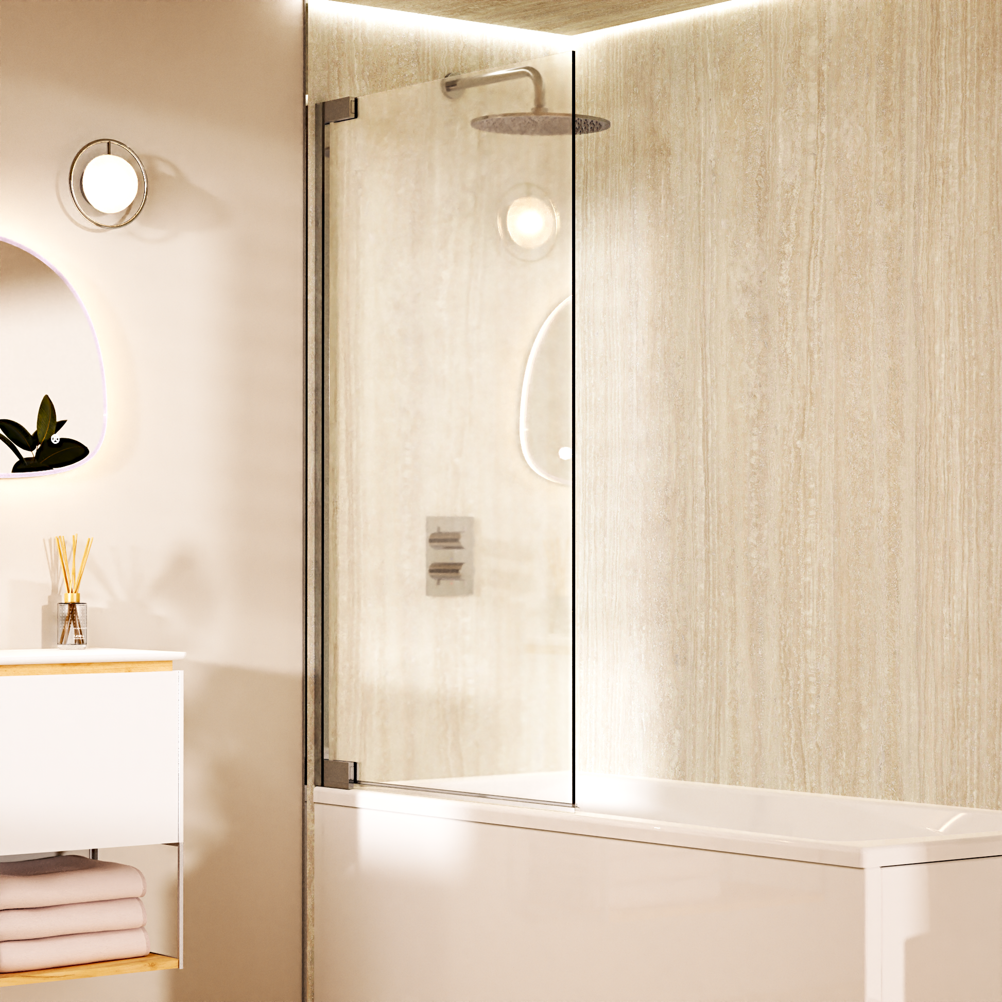 Asura 8mm Hinged Bath Screen