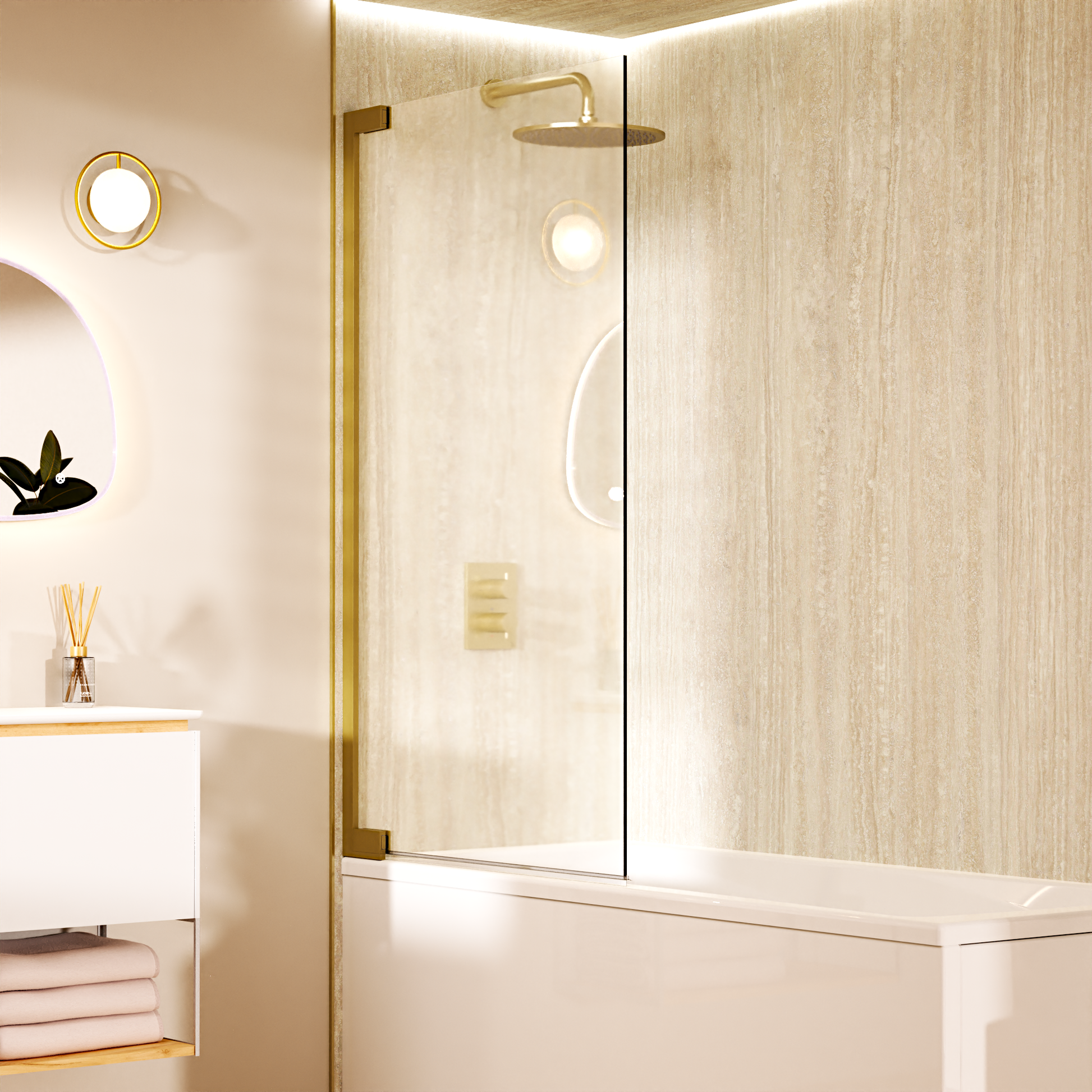 Asura 8mm Hinged Bath Screen