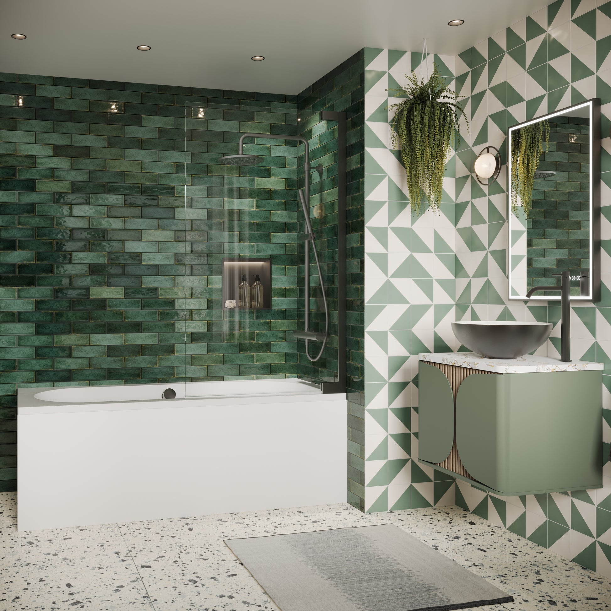 Asura 8mm Hinged Bath Screen
