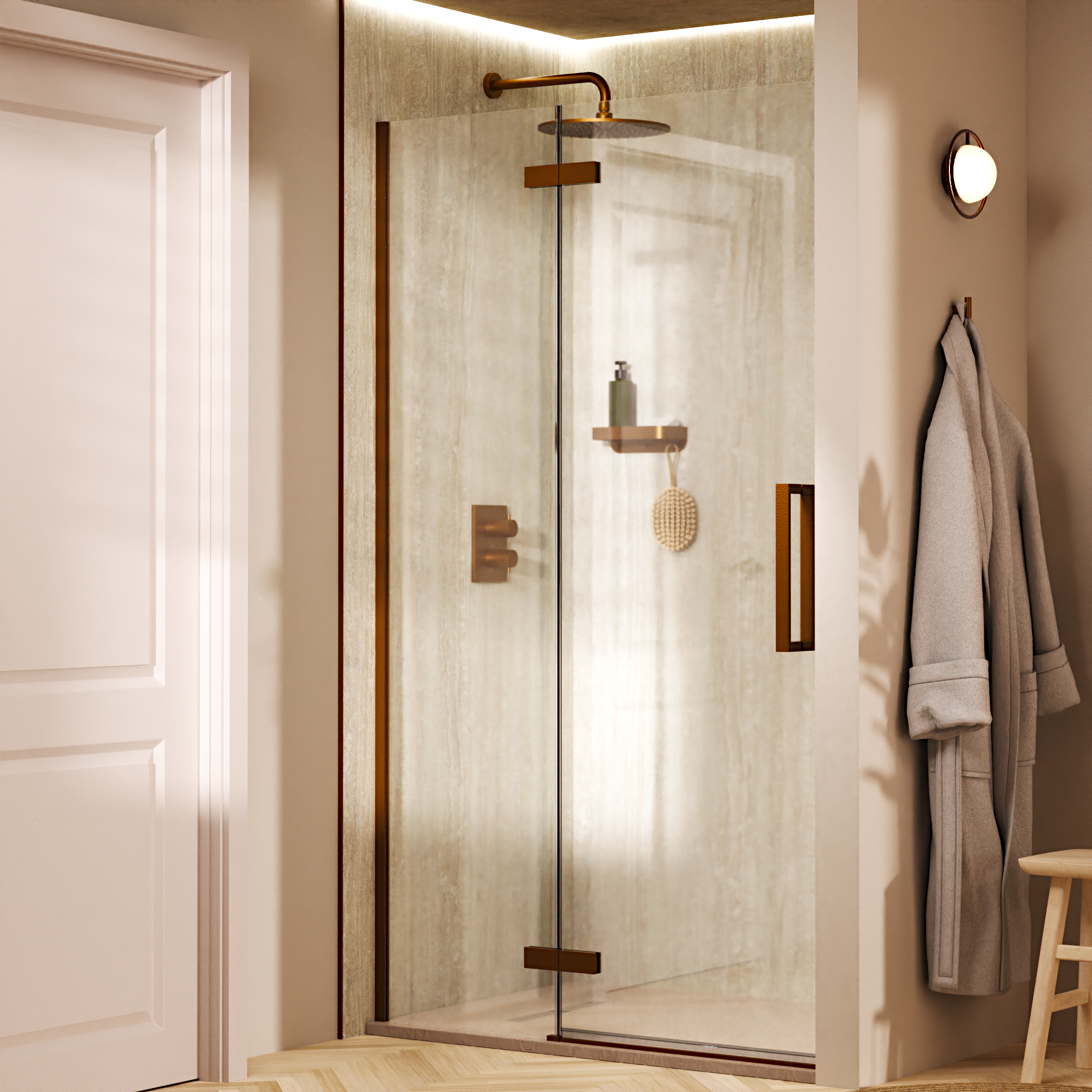 Asura Hinged Door with Inline Fixed Panel