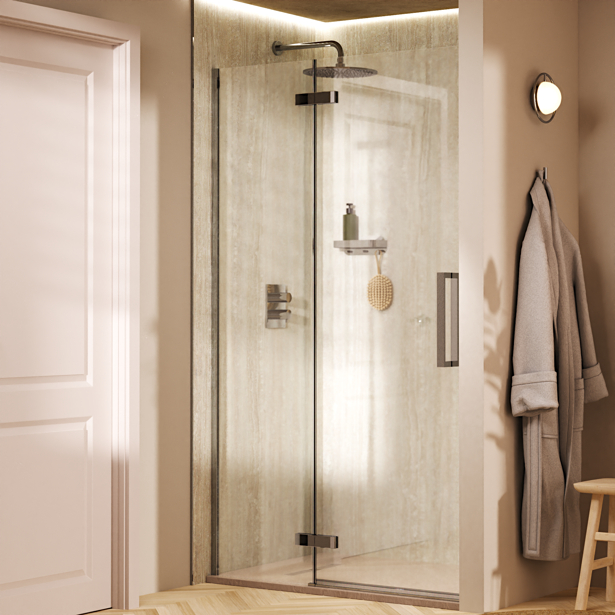 Asura Hinged Door with Inline Fixed Panel