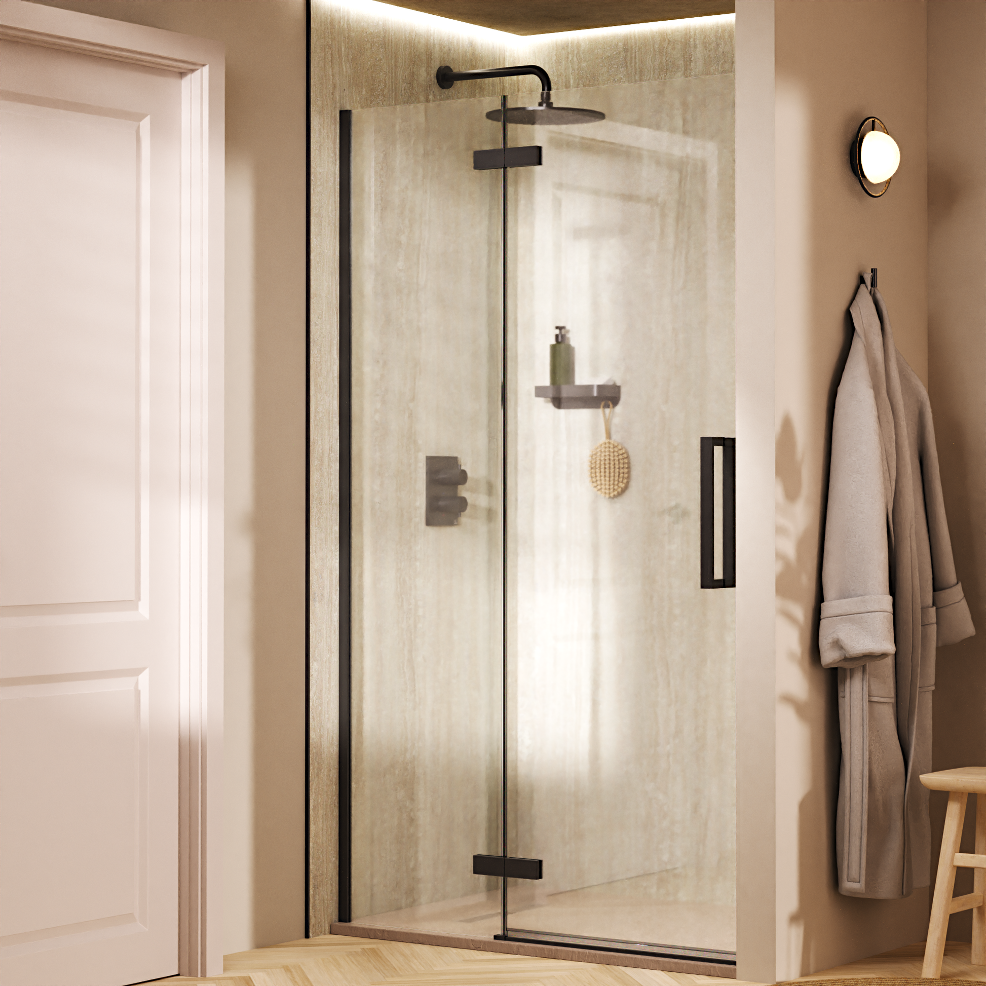 Asura Hinged Door with Inline Fixed Panel