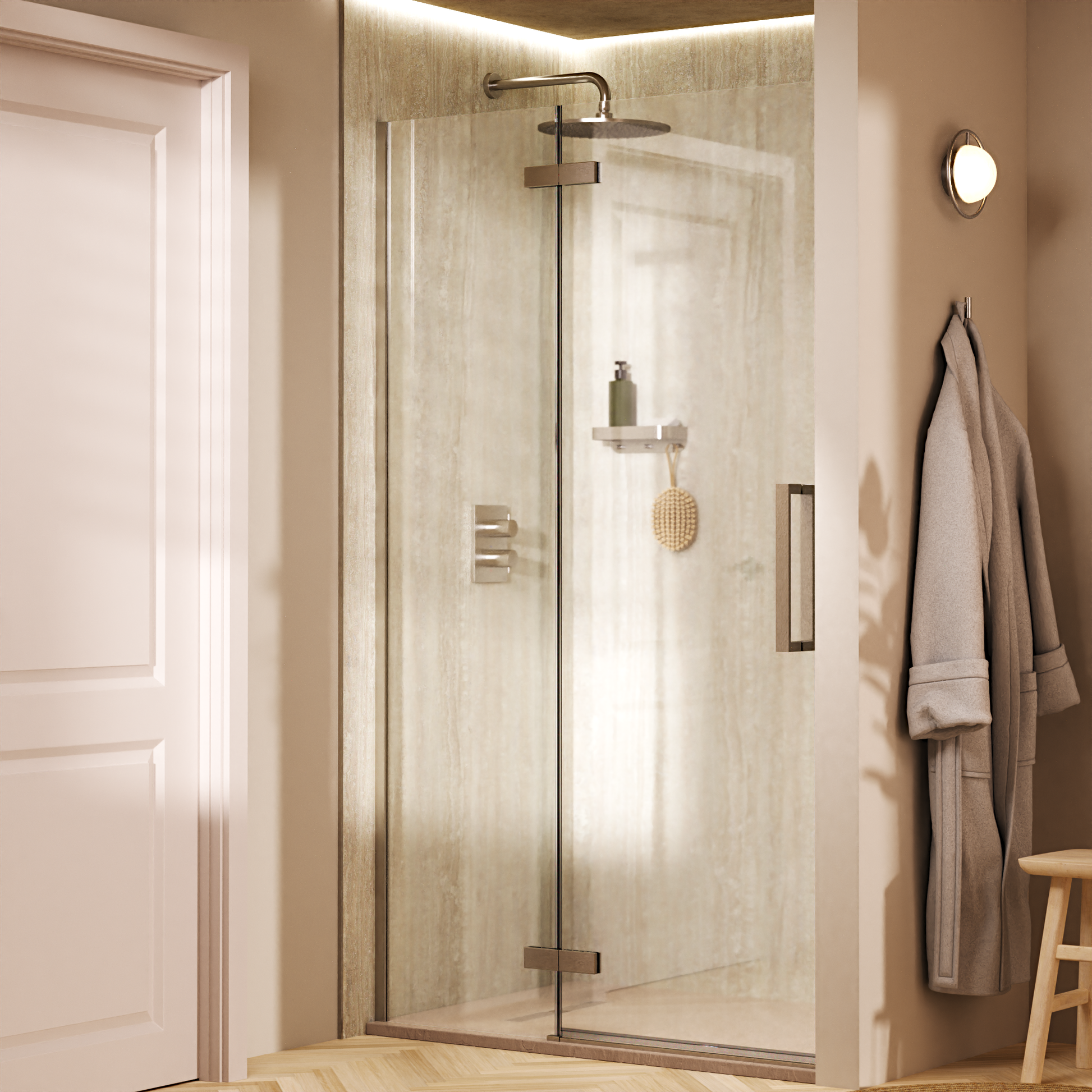 Asura Hinged Door with Inline Fixed Panel