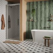 Crosswater Asura 8 Infold Door 800 with 900 Side Panel Brushed
