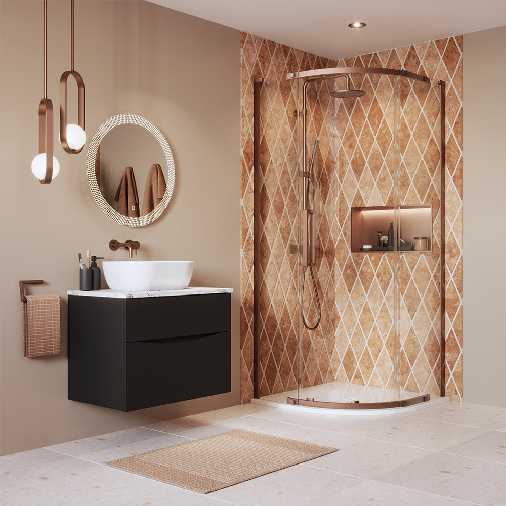 Asura 8mm Quadrant Single Door A Fixed Panels