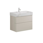 Crosswater Avenue 800mm Two Drawer Vanity Warm Stone with Vein Worktop