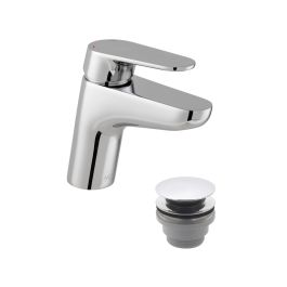Ava Mono Basin Mixer + Push Basin Waste Chrome