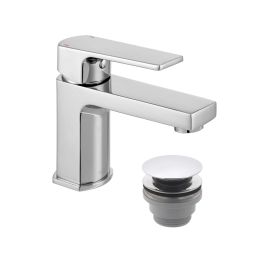 Ekko Mini Mono Basin Mixer + Push Basin Waste Chrome