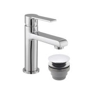 Irlo Mini Mono Basin Mixer + Push Basin Waste Chrome