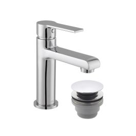 Irlo Mini Mono Basin Mixer + Push Basin Waste Chrome