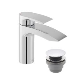 Rowe Mono Basin Mixer + Push Basin Waste Chrome