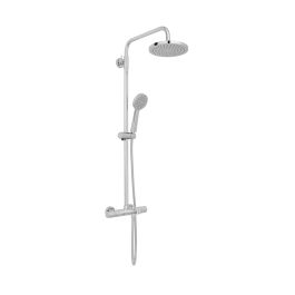 Sirkel Wall Mounted Thermostatic Bath Shower Mixer Column with Easy Fit Brackets Chrome
