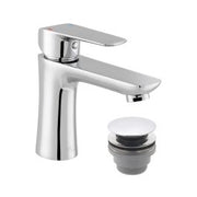 Vala Mono Basin Mixer + Push Basin Waste Chrome