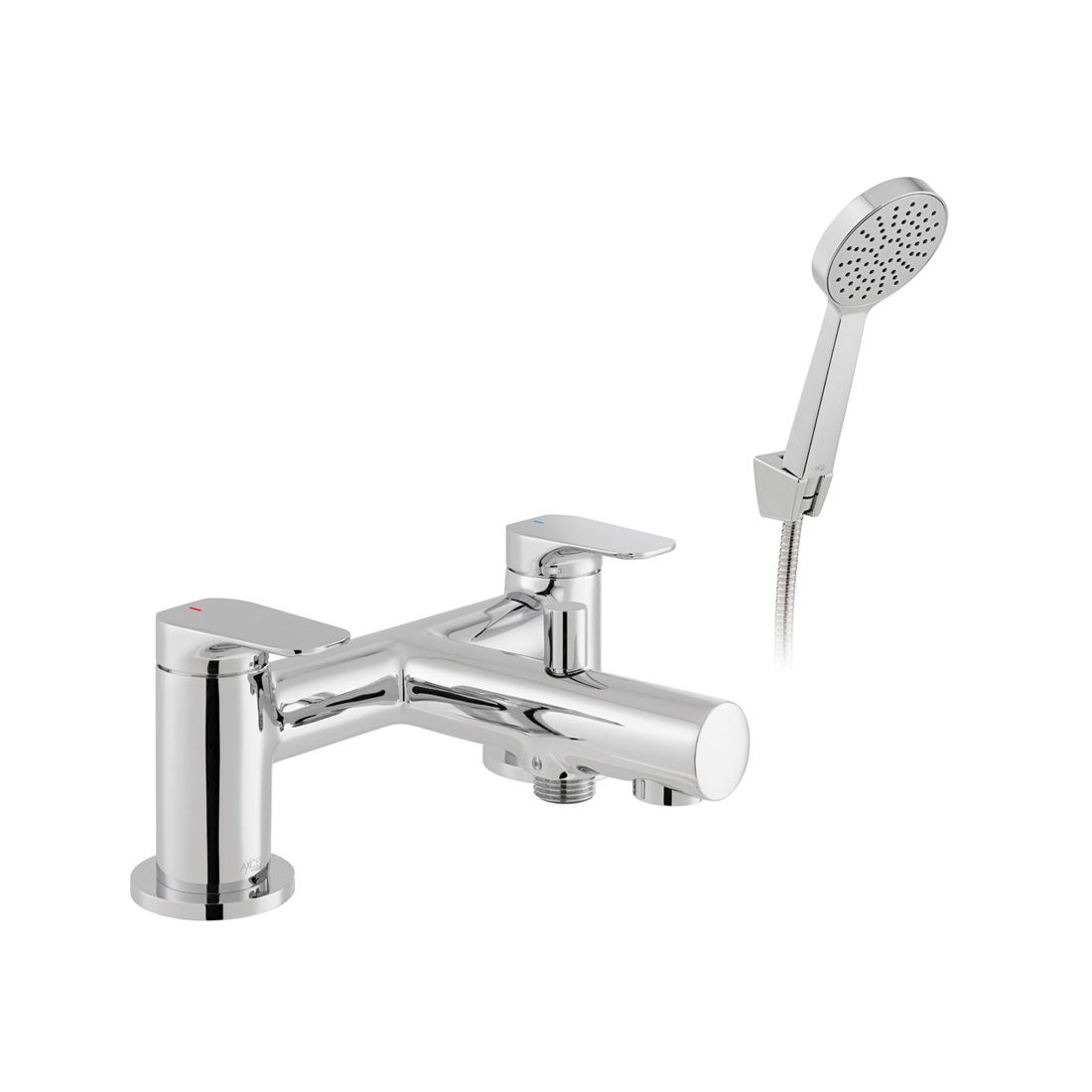 Vala Deck Mounted Bath Shower Mixer + Shower Kit