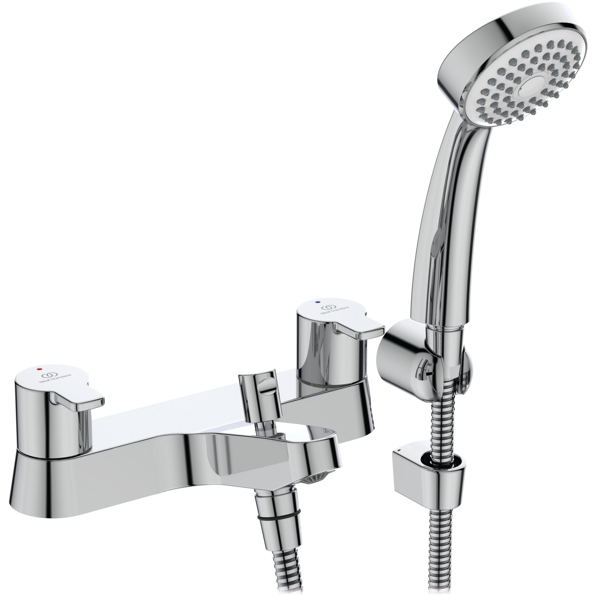 Calista two taphole deck mounted dual control bath shower mixer