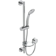Idealrain S1 shower kit with 80mm single function handspray, 600mm rail and 1.35m hose