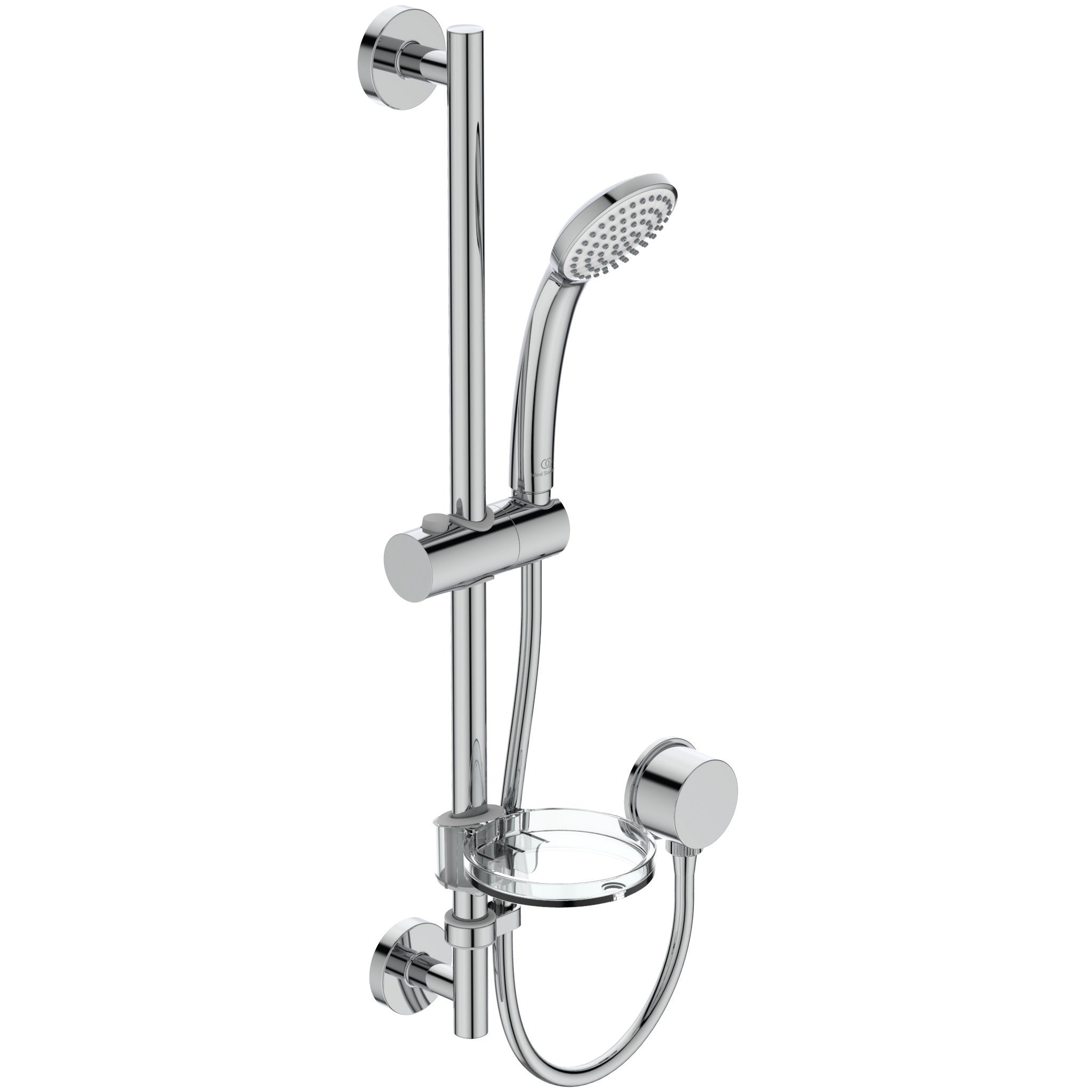 Idealrain S1 shower kit with 80mm single function handspray, 600mm rail and 1.35m hose