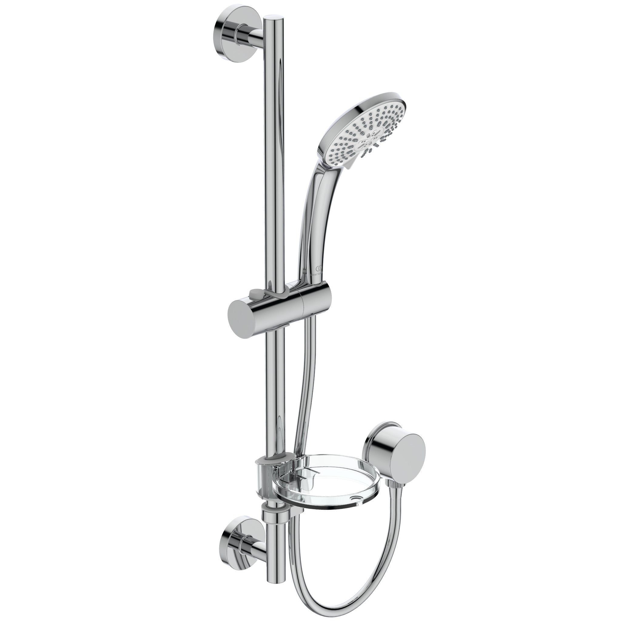 Idealrain M3 shower kit with 100mm three function handspray, 600mm rail and 1.35m hose