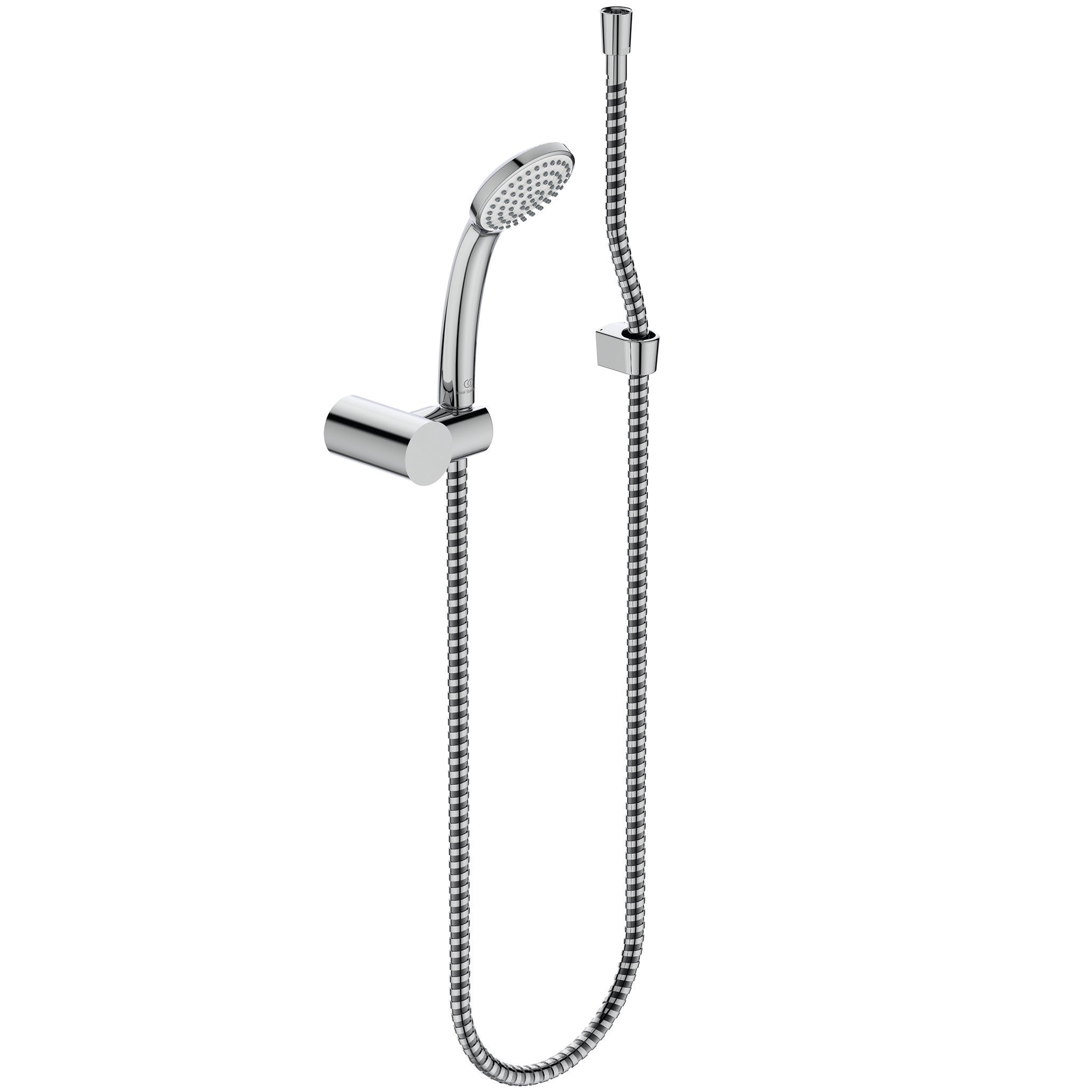Idealrain S1 shower set with 80mm one function handspray, holder and 1.35m hose